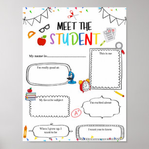 Editable Meet the Student Template Poster