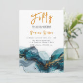 Editable Men's 50. Geburtstagsvorlage Einladung (Stehend Vorderseite)