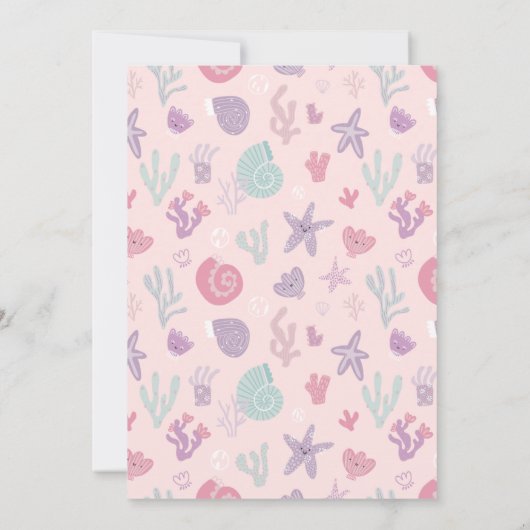 Editable Mermaid 1. Geburtstag Einladung (Rückseite)