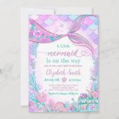 Editable Mermaid Baby Shower Einladung Baby Showe (Vorderseite)