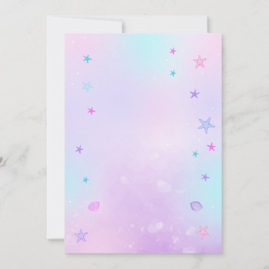 Editable Mermaid Birthday Einladung (Rückseite)