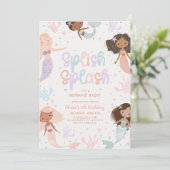 Editable Mermaid Birthday Invitation, Mermaid Bash Einladung (Stehend Vorderseite)