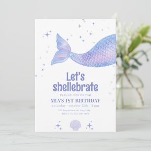 Editable Mermaid Birthday, Meerjungfrau Einladung