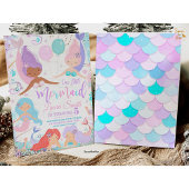 Editable Mermaid Birthday Party Einladung unter