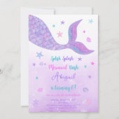 Editable Mermaid Einladung (Vorderseite)