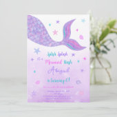 Editable Mermaid Einladung (Stehend Vorderseite)