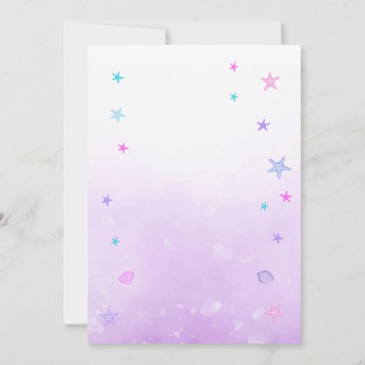 Editable Mermaid Einladung (Rückseite)