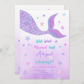 Editable Mermaid Einladung (Vorne/Hinten)