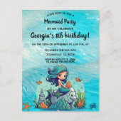 Editable Mermaid Einladung Postkarte (Vorderseite)