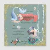 Editable Mermaid Magneteinladung (Vorderseite)