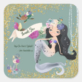 Editable Mermaids Square Sticker (Vorderseite)
