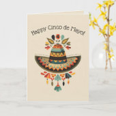 Editable Mexican Hat Cinco de Mayo Karte (Gelbe Blume)