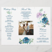 Editable Midnight Blooms Trifold Wedding Program Flyer (Vorne)