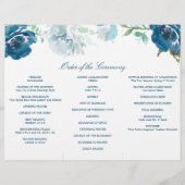 Editable Midnight Blooms Trifold Wedding Program Flyer (Hinten)