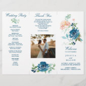 Editable Midnight Blooms Trifold Wedding Program Flyer (Vorne)