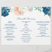 Editable Midnight Blooms Trifold Wedding Program Flyer (Hinten)
