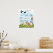 Editable, Milestone chart, Peter Rabbit, Bunny, Poster (Küche)