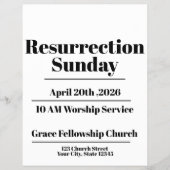 Editable Minimal Easter Church  Flyer (Vorne)