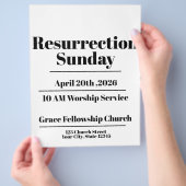 Editable Minimal Easter Church  Flyer (Hand)