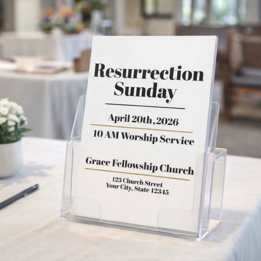 Editable Minimal Easter Church  Flyer