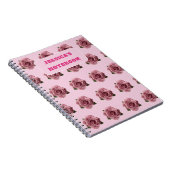 Editable Minimal Pink Rose Design Pattern Custom Notizblock (Rechte Seite)
