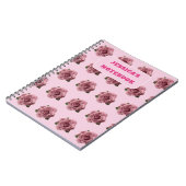 Editable Minimal Pink Rose Design Pattern Custom Notizblock (Linke Seite)