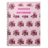 Editable Minimal Pink Rose Design Pattern Custom Notizblock (Vorderseite)