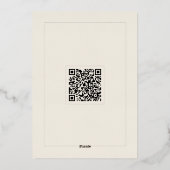 Editable Minimal QR Code Invitation with Gold Init Folieneinladung (Rückseite)