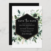 Editable Minimal Romantic Sage Green Wedding Save The Date (Vorne/Hinten)
