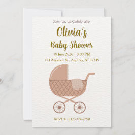 Editable Minimalist Baby Shower  Einladung
