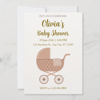 Editable Minimalist Baby Shower Einladung