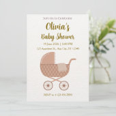 Editable Minimalist Baby Shower  Einladung (Stehend Vorderseite)