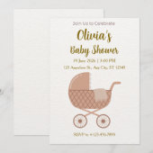 Editable Minimalist Baby Shower  Einladung (Vorne/Hinten)