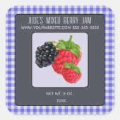 Editable Mixed Berry Quadratischer Aufkleber (Vorderseite)