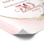 Editable Modern Blush Greenery 50th Birthday Sign Poster (Ecke)