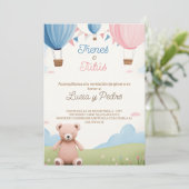 Editable Modern Boho Spanish Gender Reveal Einladung (Stehend Vorderseite)
