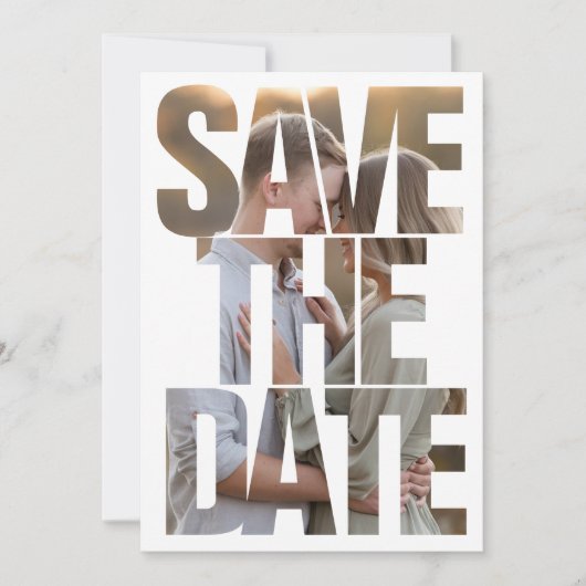 Editable Modern Bold Save the Date Negative Space (Vorderseite)
