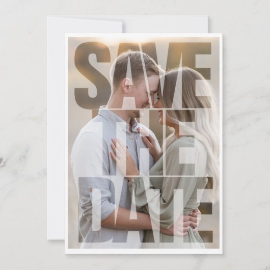 Editable Modern Bold Save the Date Negative Space (Vorderseite)