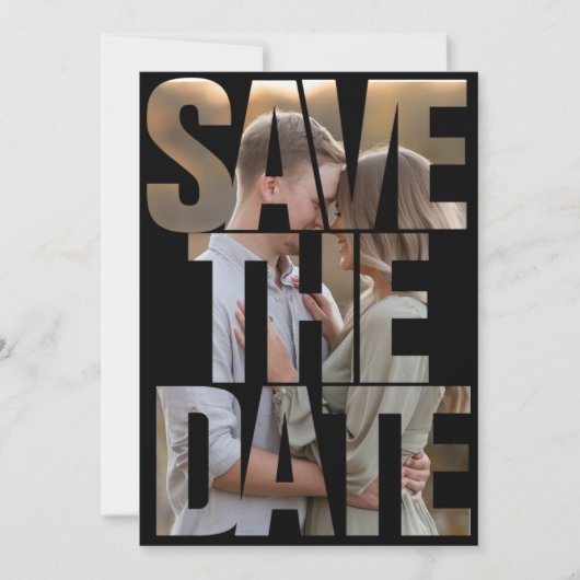 Editable Modern Bold Save the Date Negative Space (Vorderseite)