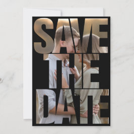 Editable Modern Bold Save the Date Negative Space