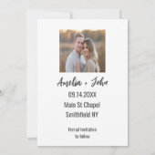 Editable Modern Bold Save the Date Negative Space (Rückseite)