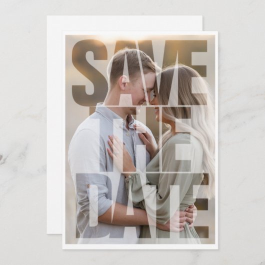 Editable Modern Bold Save the Date Negative Space (Vorne/Hinten)