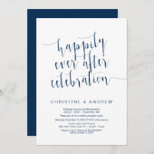 Editable Modern Navy Blue Schriftart, Hochzeitsfei Einladung (Vorne/Hinten)