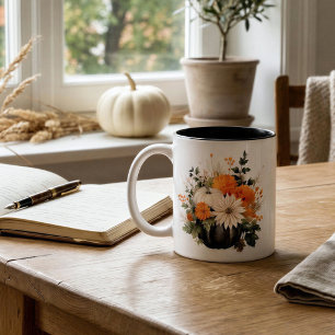 Editable Modern Niedlich Giro Boho Pumpkin Fall Zweifarbige Tasse