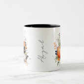 Editable Modern Niedlich Giro Orange Pumpkin Fall Zweifarbige Tasse (Mittel)