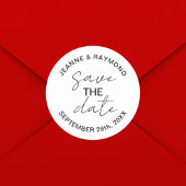 Editable Modern Save the Date Wedding Ankündigung Runder Aufkleber