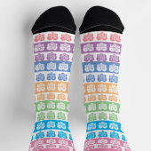 EDITABLE MODERNE BESTE MAMA FARBBIG STRIPE SOCKEN (Oben)