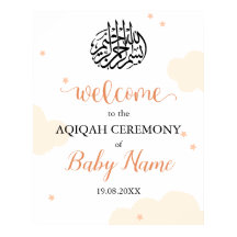 Editable moderne neutrale Aqiqah Aqeeqah Poster-Ze