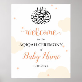 Editable moderne neutrale Aqiqah Aqeeqah Poster-Ze Poster