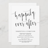 Editable moderne Schwarze Schrift, Hochzeitsfeier Einladung (Vorne/Hinten)